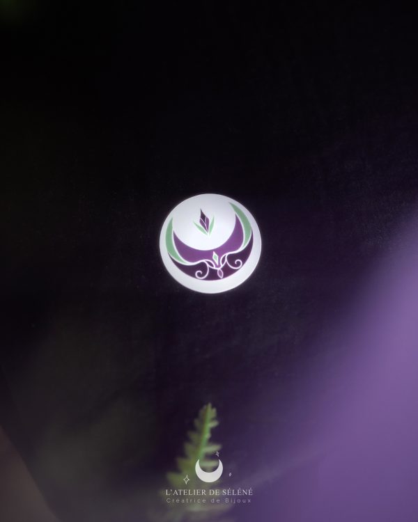 sticker lune violet et vert