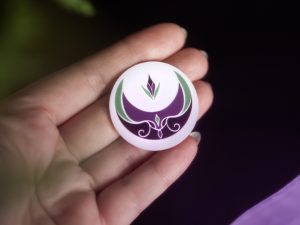 sticker lune violet et vert