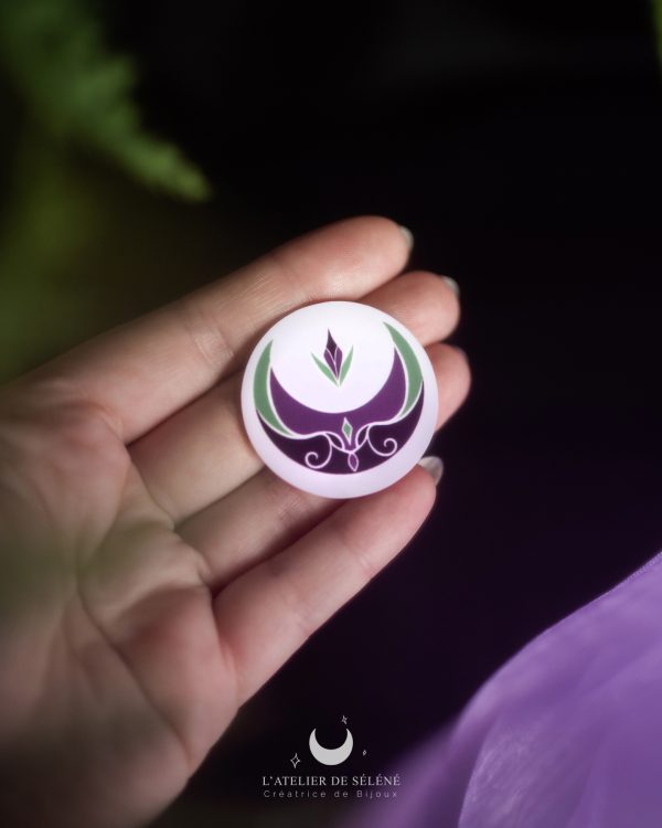 sticker lune violet et vert