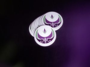 sticker lune violet et vert