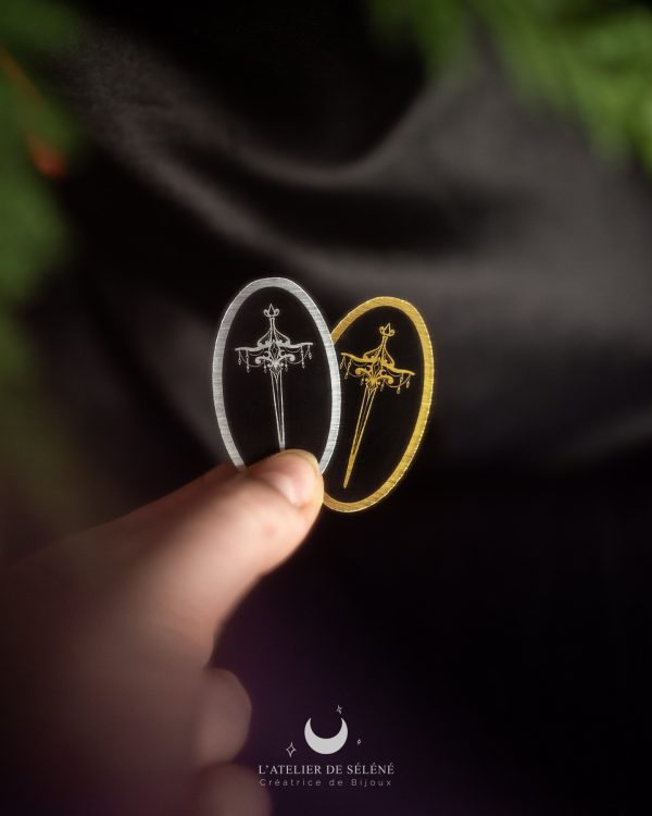 sticker épées métallisé