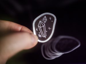 sticker métallisé "cristaux magiques"