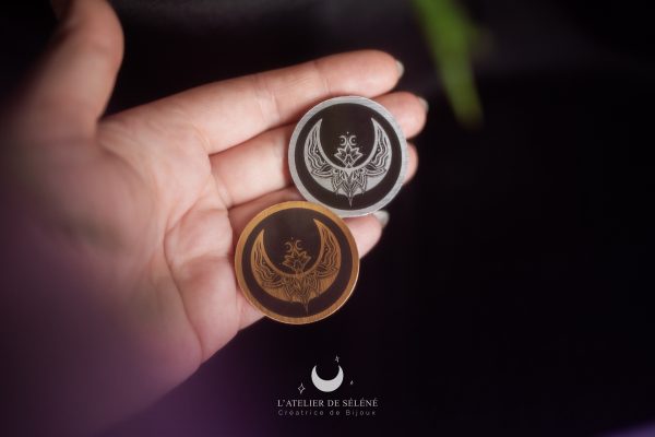 sticker métallisé "lune ornementale"