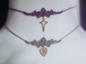 ♦flora collier ou tiare feuille doré ou argenté