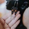 boucles d'oreilles noires & argentées