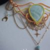 stella grand collier orange & jaune avec une amazonite