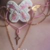 winx club collier ailes de fées rose et blanc brodé et tissé