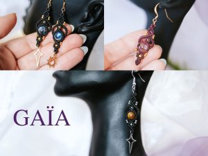 ♦ gaïa boucles d'oreilles dorées ou argentées