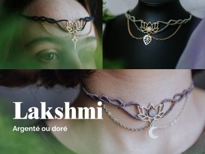 lakshmi ras de cou / diadème avec un lotus