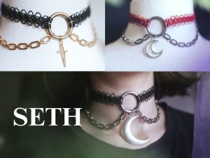 choker fait main personnalisable avec des grosses chaines