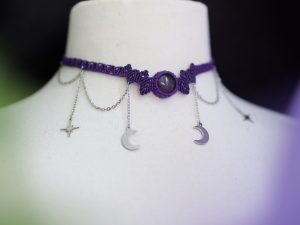 ♥ Céleste - Ras de cou violet et argenté